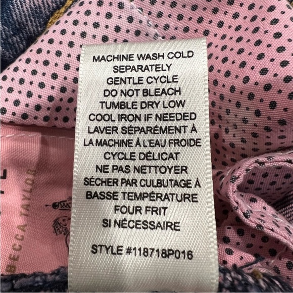 Rebecca Taylor La Vie Ines Pink Acid Wash Straight Leg Jeans. NWT - Picture 9 of 14